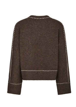 Roeme knit stitch bluse Brown Melange Neo Noir 